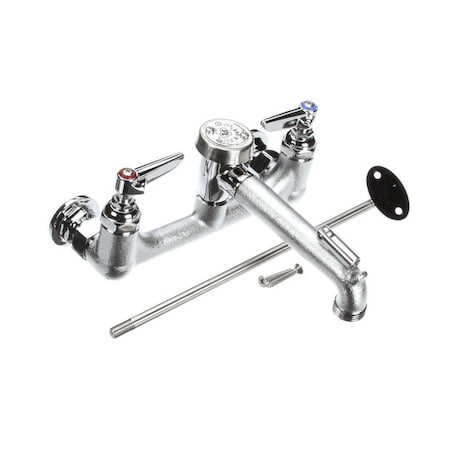 T&S Brass Service Sink Faucet, Wall Mount, 8 Centers, Vacuu B-0665-RGH